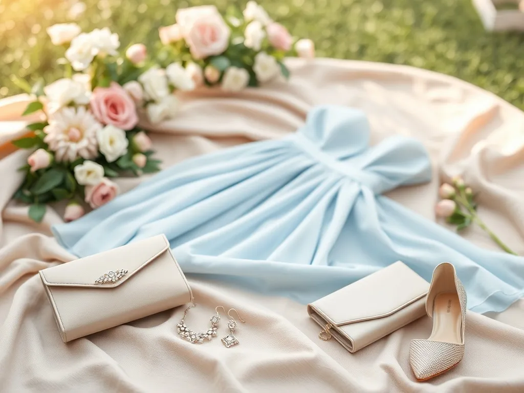 Jakie dodatki do błękitnej sukienki na wesele wybrać?