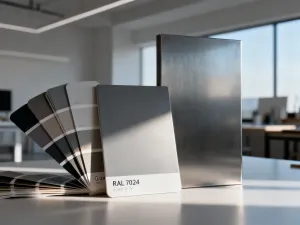 Paleta profesjonalnych próbek włosów w różnych odcieniach brązu, od kasztanowego po espresso.
